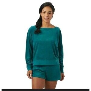 SEA-DOO NWT  Women's Crew Terry Shirt Size Small Teal Ultra Soft Oversized .b59